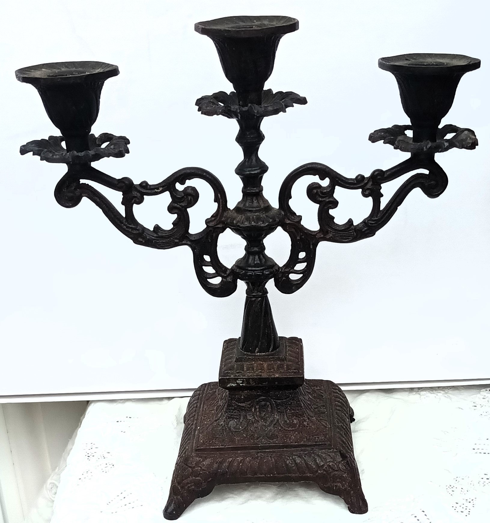 Antique English Victorian Cast Iron Candelabra Antique Lighting 5